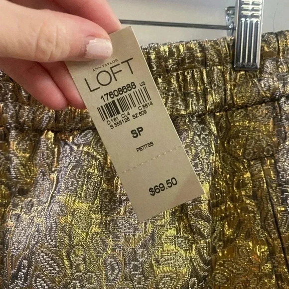 Loft gold mini skirt small petite - Picture 3 of 5